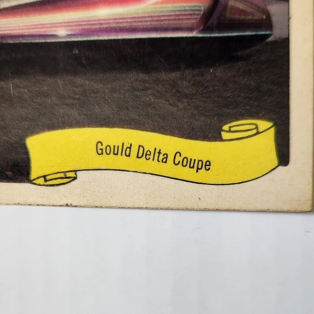 💎 Vintage 1970 Fleer GEORGE BARRIS Kustom City Sticker - GOULD DELTA COUPE 🏎️